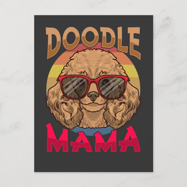 Carte Postale Doodle Mama Propriétaire de chien Goldendoodle Amo (Devant)
