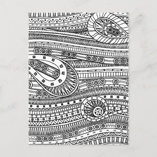 Carte Postale Doodle Motif ethnique (Devant)