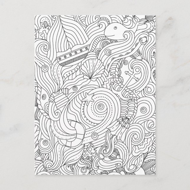 Carte Postale Doodle nautique (Devant)