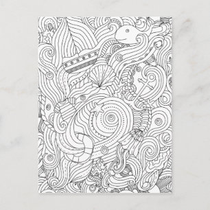 Carte Postale Doodle nautique