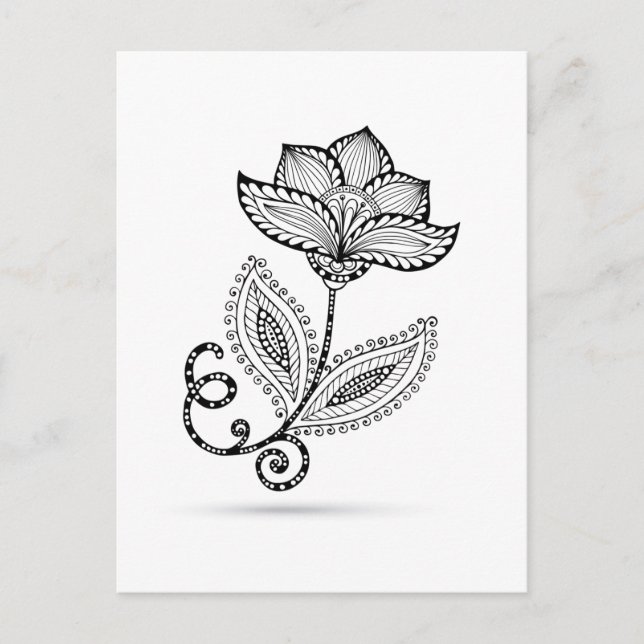 Carte Postale Doodles Henna Paisley Mehndi (Devant)