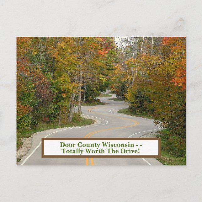 carte postale, "DOOR COUNTY (WIS.)—WORLD THE DRIVE (Devant)