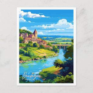 Carte Postale Dordogne France Illustration Vintage Voyage