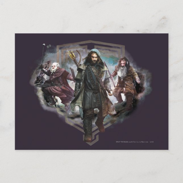 Carte Postale Dori, Kili et Bifur (Devant)