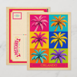 Carte postale d'Orlando Floride Palmier Art Pop Vi