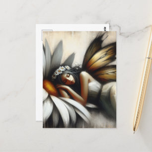 Carte Postale Dormir de fée sur une fleur marguerrière