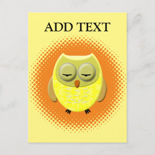 Carte Postale Dormir Dessin de Chouette Bébé