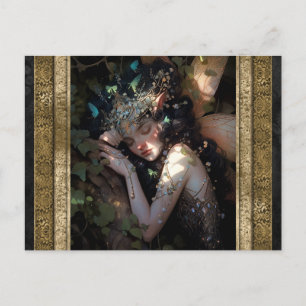 Carte Postale Dormir Fairy Girl Imaginaire Art