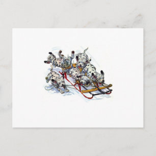 Carte Postale Dormir les petits dalmatiens