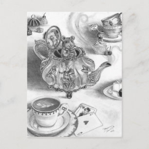 Carte Postale Dormouse Postcard Alice à Wonderland