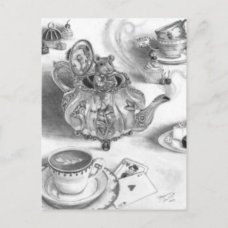 Carte Postale Dormouse Postcard Alice à Wonderland