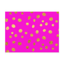 Dots d'or Faux Foil Hot rose Magenta Motif