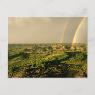 Carte Postale Double arc-en-ciel sur canyon peint à Théodore