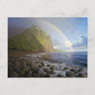 Carte Postale Double arc-en-ciel sur les falaises du Nord