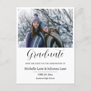 Carte Postale Double Graduation Enregistrer La Photo Date