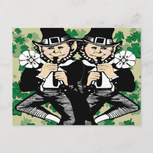 Carte Postale Double La Chance Leprechaun