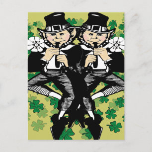 Carte Postale Double La Chance Leprechaun