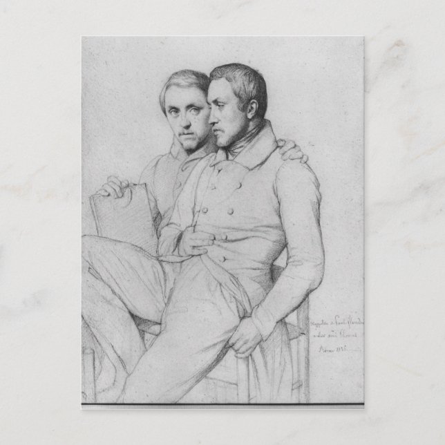 Carte Postale Double portrait de Hippolyte et Paul Flandrin (Devant)