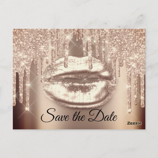 Carte Postale Douce 16e nuptiale Quinceanera Kiss Lips Rose (Dos)