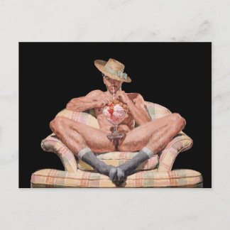 Carte Postale Douce Indulgence – Rétro Kitsch Représentation Art