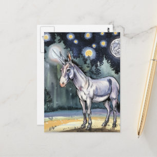 Carte Postale Douce Licorne d'Âne