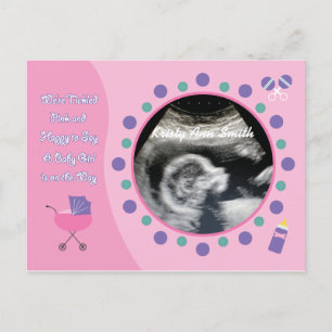Carte postale Douche bébé fille