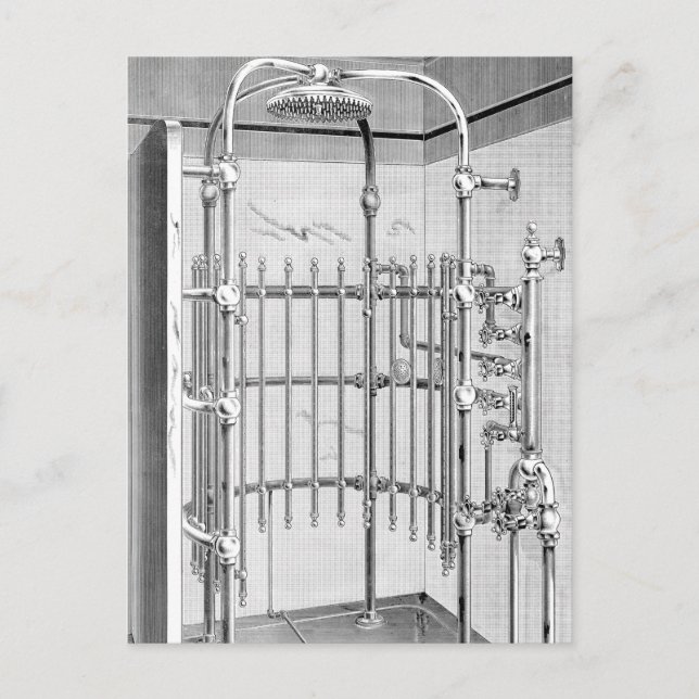 Carte Postale Douche de salle de bain avancée 1887 (Devant)
