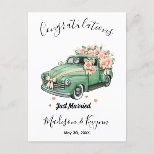 Carte Postale Douche Mariage Personnalisée - Juste Marié