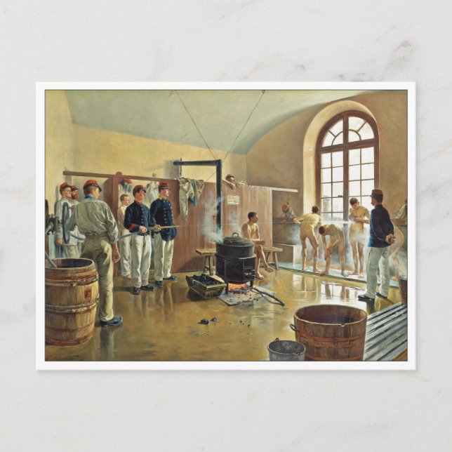 Carte Postale Douches au Régiment par Eugene Chaperon (Devant)