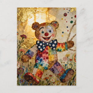 Carte Postale Doux Ours Clown