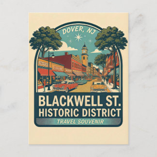 Carte Postale Dover NJ Blackwell St Historic District Retro