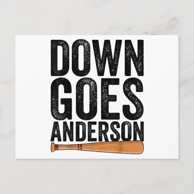 Carte Postale DOWN GOLF ANDERSON FUNNY BASEBALL cadeau ANDERSON (Devant)