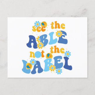 Carte Postale down syndrome sensibilisation voir le peut not éti