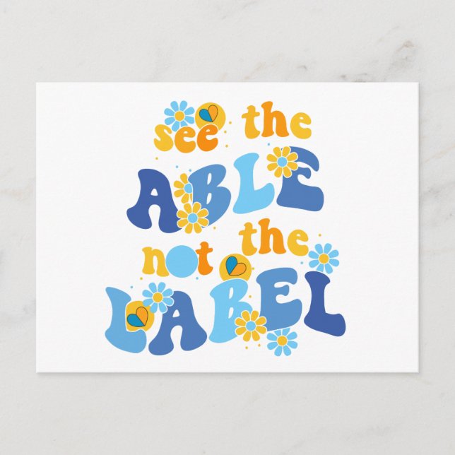 Carte Postale down syndrome sensibilisation voir le peut not éti (Devant)