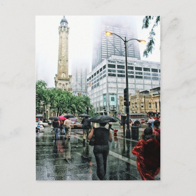Carte postale Downtown Chicago Rainy Day (Devant)