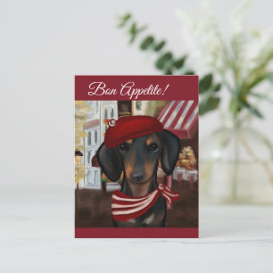 Carte Postale Doxie noire et bronze
