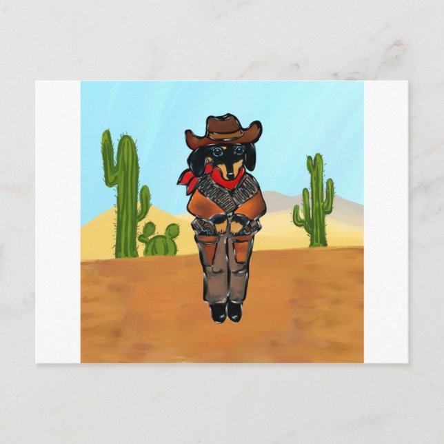 Carte Postale Doxie Pistolero (Devant)