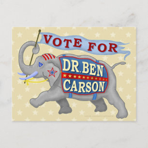 Carte Postale Dr Ben Carson Président 2016 Eléphant Républicain
