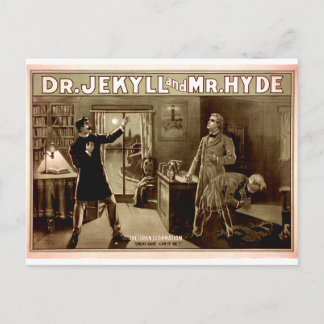 Carte Postale Dr Jekyll et M. Hyde Illustration Vintage années 1
