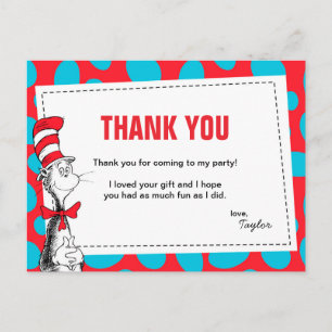 Carte Postale Dr. Seuss   Chat dans le Chapeau Anniversaire Reme