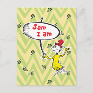 Carte Postale Dr. Seuss   Sam-I-Am tenant une pancarte