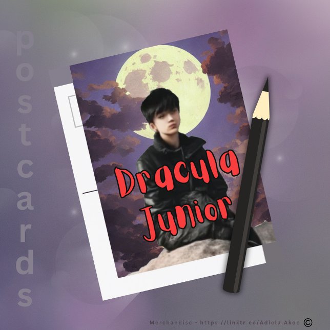 Carte postale Dracula Junior Holiday (DJ Postcards designed by Poet Adiela Akoo. Browse my store 4 mor interesting finds & gr8t gift ideas)