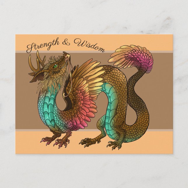 Carte Postale Dragon à plumes (Devant)