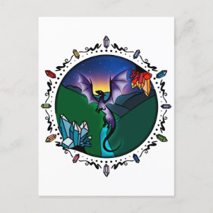 Carte Postale Dragon Améthyste Élégant en cristal magique Twilig