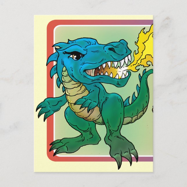 Carte Postale Dragon Art inspiré par Little t par Scott Rosema (Devant)