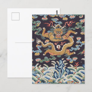 Carte Postale Dragon asiatique chinois Art coloré