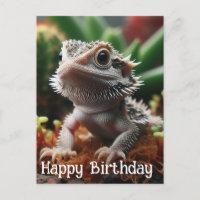 Dragon barbu dans le jardin de mousse Joyeux Anniv