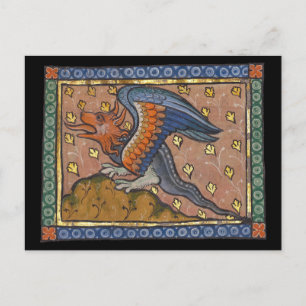 Carte Postale Dragon Bestiaire Médiéval c. 1270