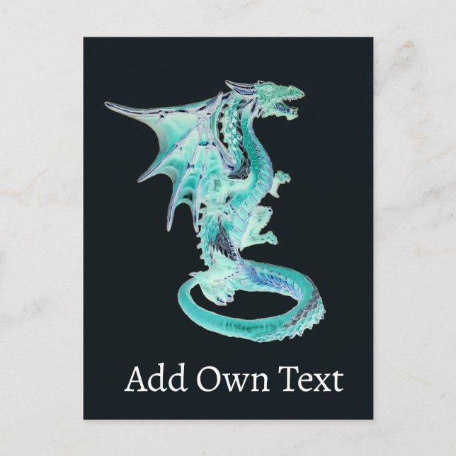 Carte Postale Dragon Bleu Ciel  (Devant)