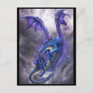 Carte Postale Dragon bleu de tempête